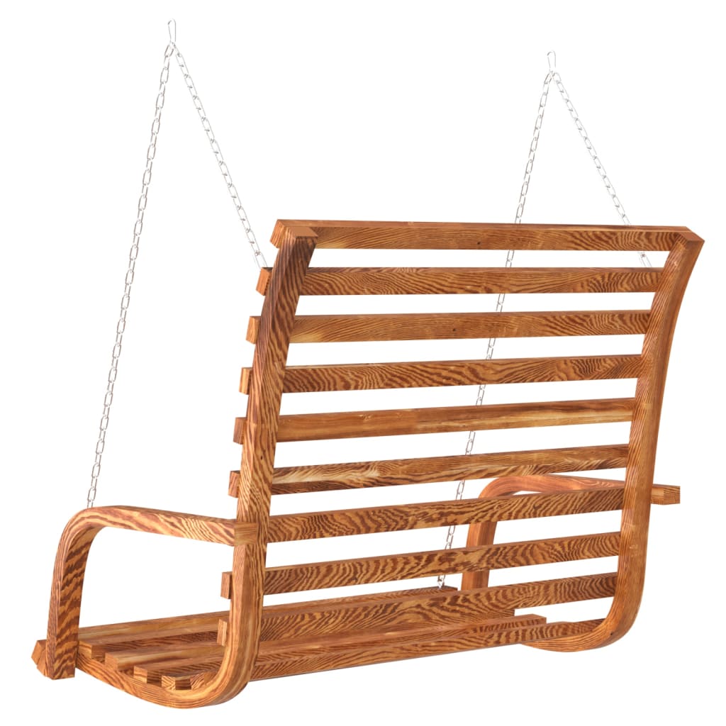 Panca a Dondolo in Legno Ricurvo Finitura Teak 126x63x92 cm - homemem39