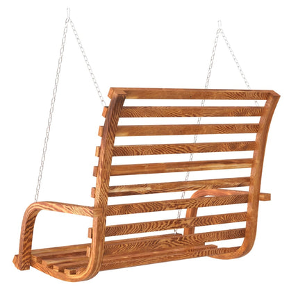Panca a Dondolo in Legno Ricurvo Finitura Teak 126x63x92 cm - homemem39