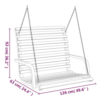 Panca a Dondolo in Legno Ricurvo Finitura Teak 126x63x92 cm - homemem39