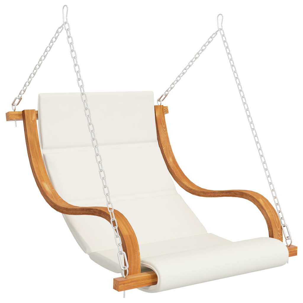 Sedia a Dondolo Senza Telaio con Cuscino Legno Curvato - homemem39