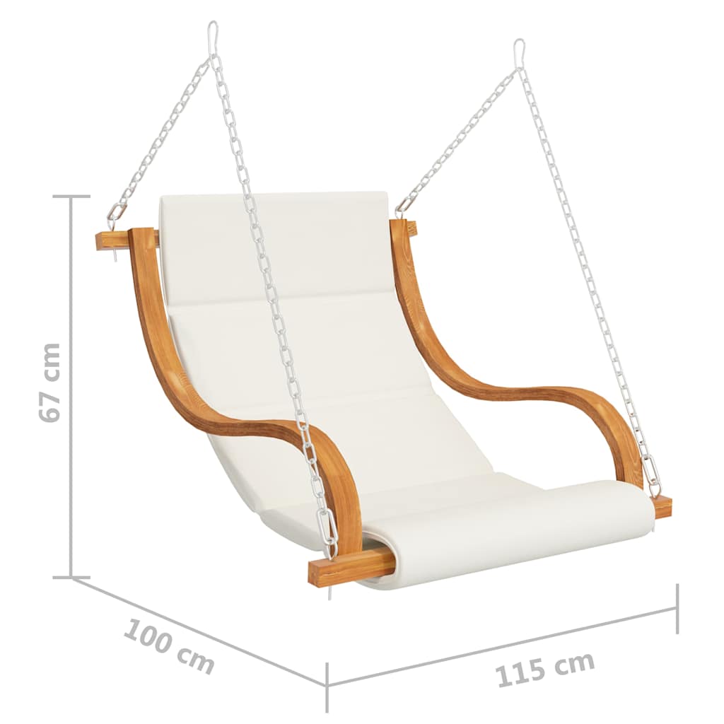 Sedia a Dondolo Senza Telaio con Cuscino Legno Curvato