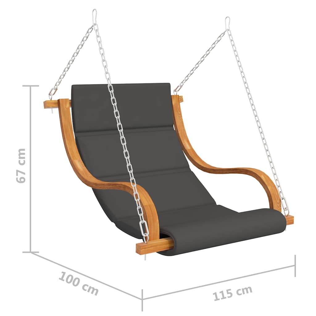Sedia a Dondolo Senza Telaio con Cuscino in Legno Curvato - homemem39
