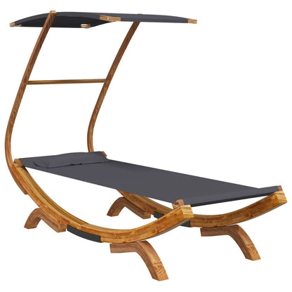 Lettino con Tettuccio 100x190x134 cm in Legno Curvato Antracite - homemem39