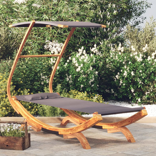 Lettino con Tettuccio 100x190x134 cm in Legno Curvato Antracite - homemem39