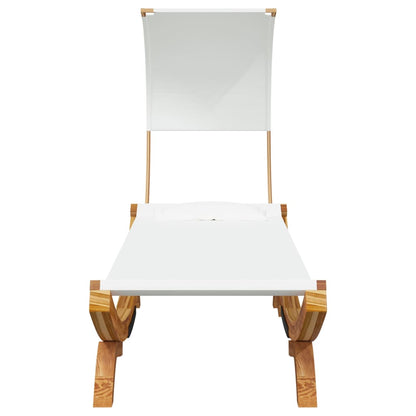 Lettino con Tettuccio 100x200x126 cm in Legno Curvato Crema - homemem39