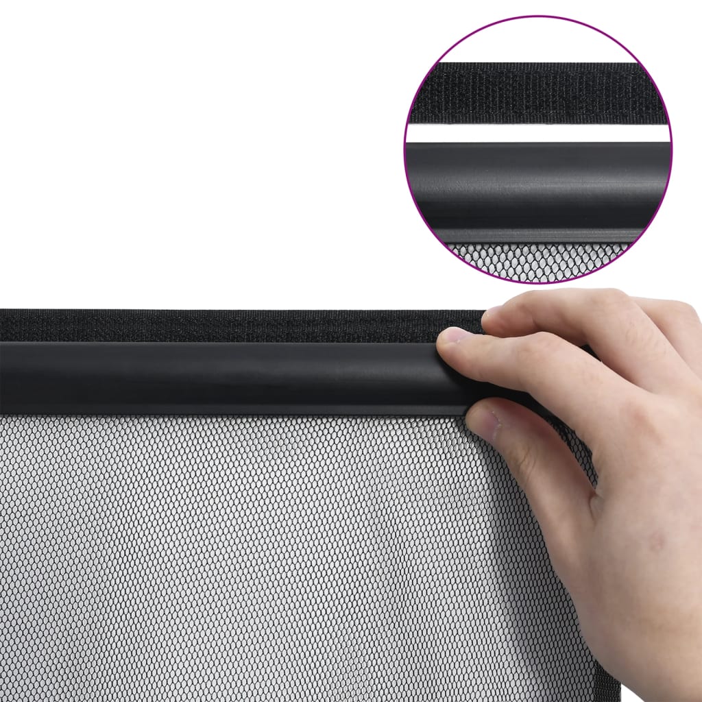 Zanzariera per Porta con 10 Sezioni a Rete Nera 240x240 cm - homemem39