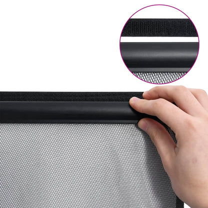 Zanzariera per Porta con 10 Sezioni a Rete Nera 240x240 cm - homemem39