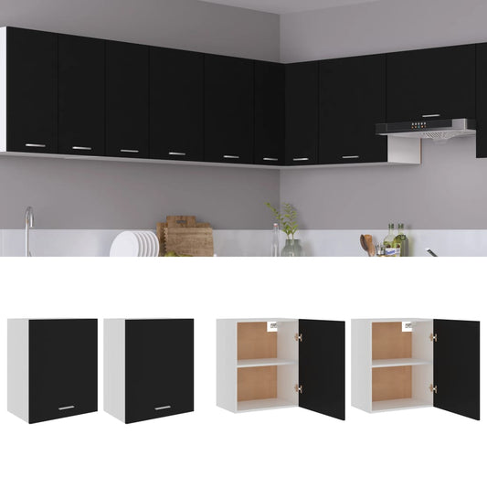 Mobili Pensili “Lyon” 2 pz Neri 50x31x60 cm | homemem39