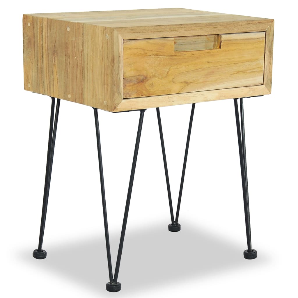 Comodini 2 pz 40x30x50 cm in Legno Massello di Teak - homemem39