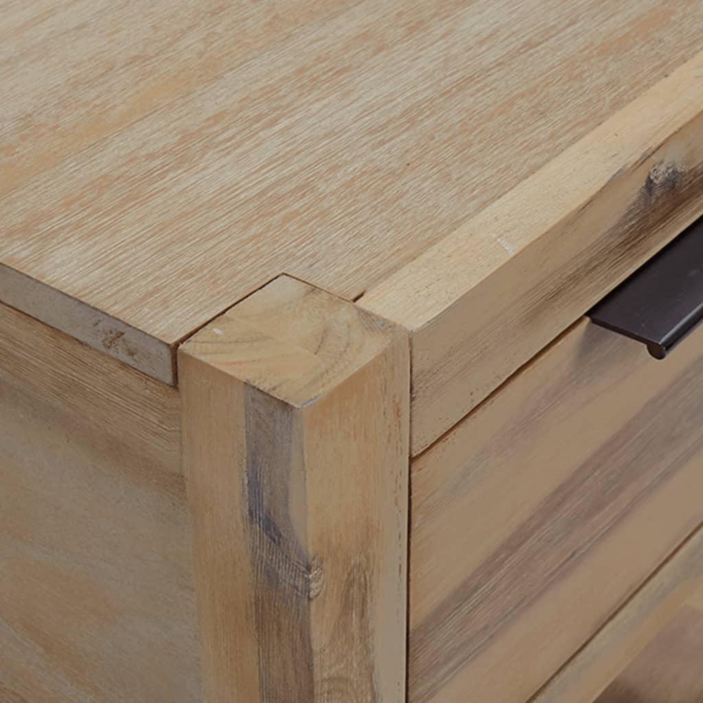 Comodini con Cassetti 2 pz 40x30x48 cm Legno Massello di Acacia | homemem39