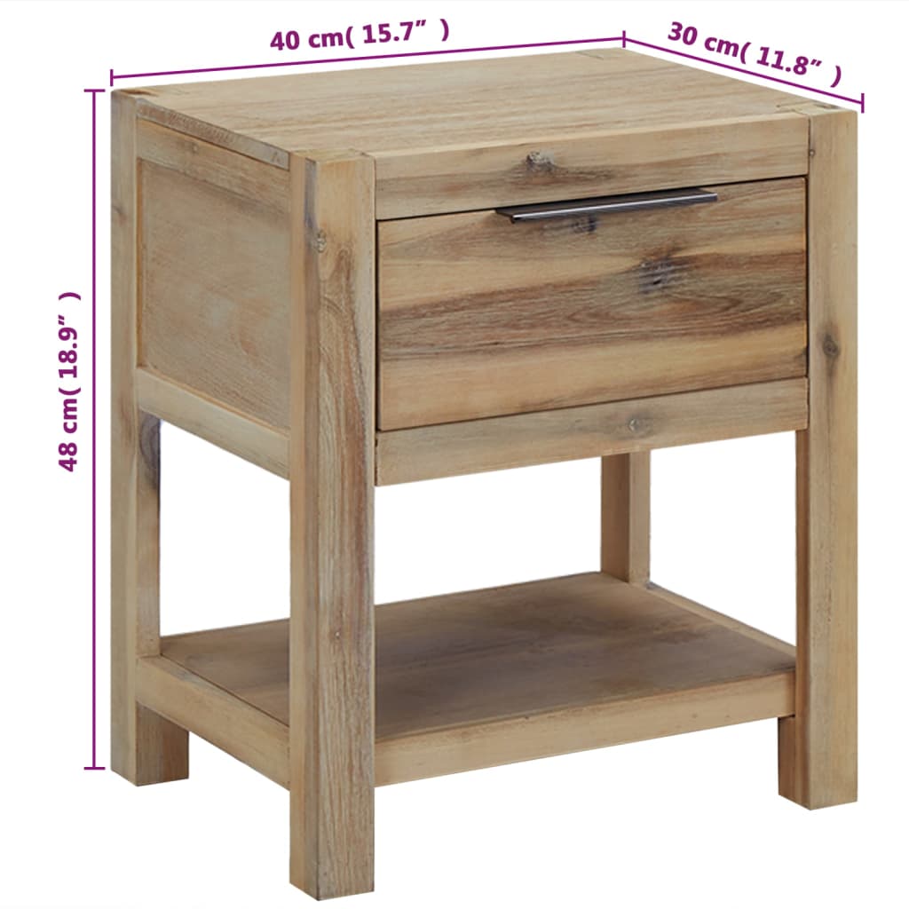Comodini con Cassetti 2 pz 40x30x48 cm Legno Massello di Acacia | homemem39