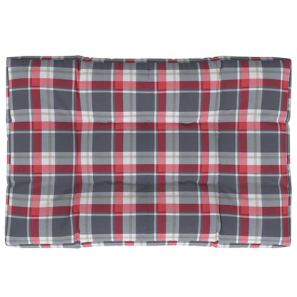 Cuscino per Pallet a Quadri Rossi 120x80x12 cm in Tessuto | homemem39