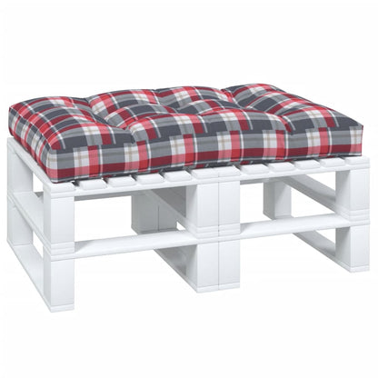 Cuscino per Pallet a Quadri Rossi 120x80x12 cm in Tessuto | homemem39