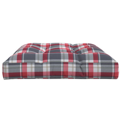 Cuscino per Pallet a Quadri Rossi 120x80x12 cm in Tessuto | homemem39