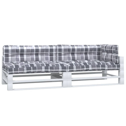 Cuscini per Pallet 5 pz Grigi a Quadri in Tessuto - homemem39