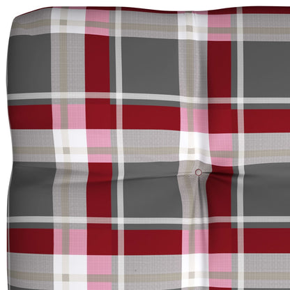 Cuscini per Divano Pallet 7 pz Rosso Motivo a Quadri | homemem39