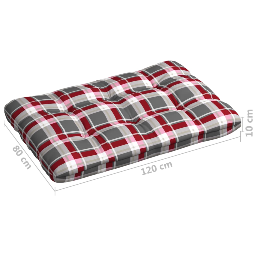 Cuscini per Divano Pallet 7 pz Rosso Motivo a Quadri | homemem39