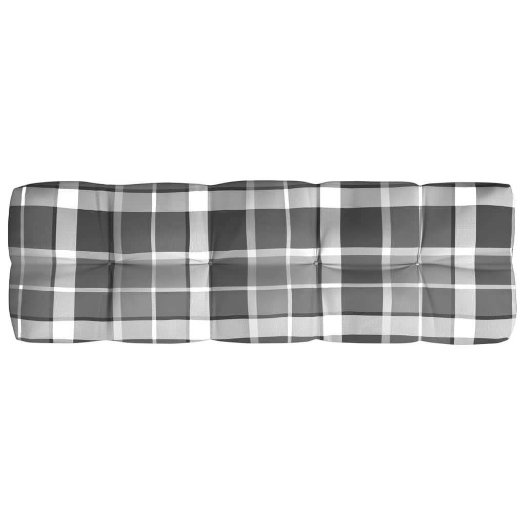 Cuscini per Divano Pallet 7 pz Grigio Motivo a Quadri | homemem39