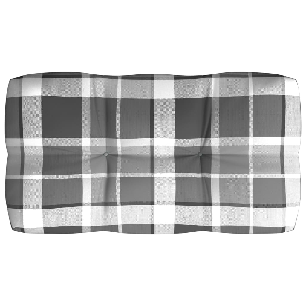 Cuscini per Divano Pallet 7 pz Grigio Motivo a Quadri | homemem39