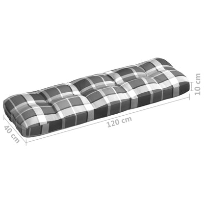 Cuscini per Divano Pallet 7 pz Grigio Motivo a Quadri | homemem39