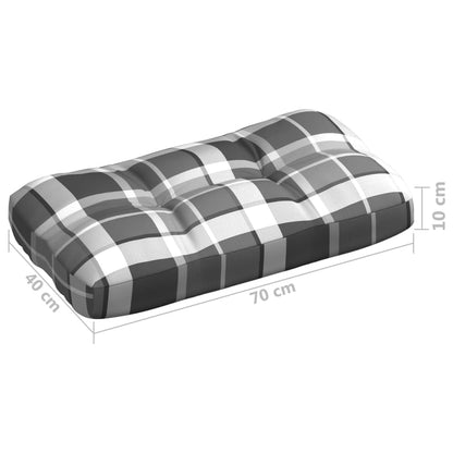Cuscini per Divano Pallet 7 pz Grigio Motivo a Quadri | homemem39