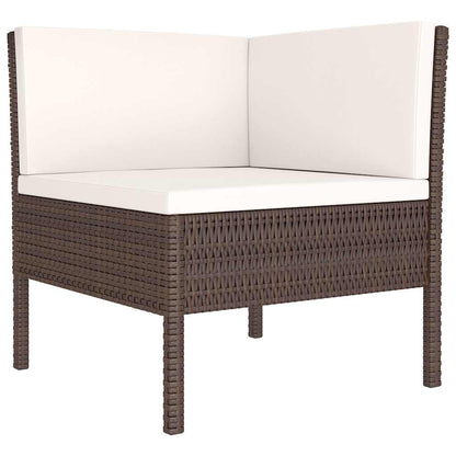 Set Divani da Giardino 10 pz con Cuscini in Polyrattan Marrone | homemem39