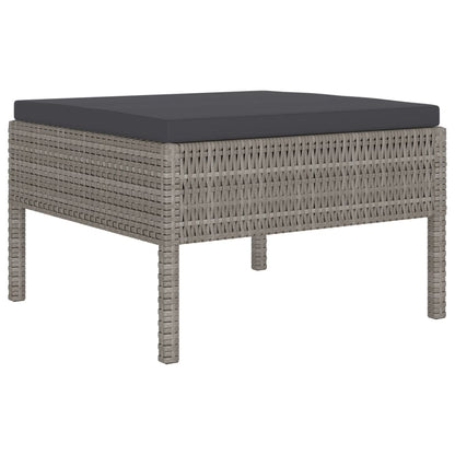 Set Divani da Giardino 10 pz con Cuscini in Polyrattan Grigio - homemem39