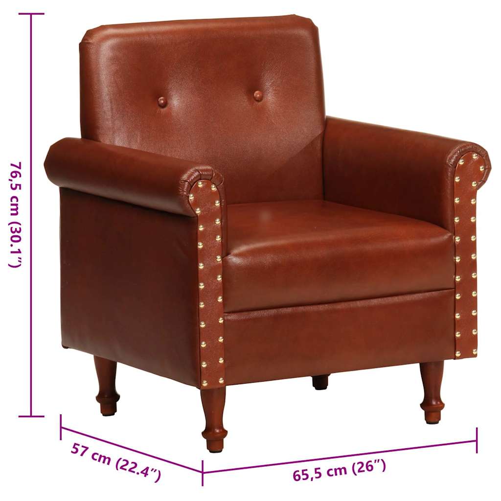 Poltrona a Pozzetto Marrone in Vera Pelle - homemem39