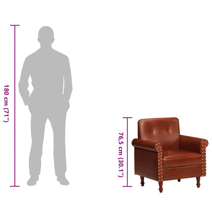 Poltrona a Pozzetto Marrone in Vera Pelle - homemem39