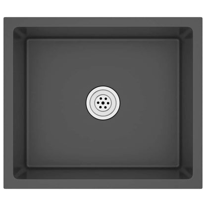 Lavello da Cucina Artigianale Nero in Acciaio Inox | homemem39