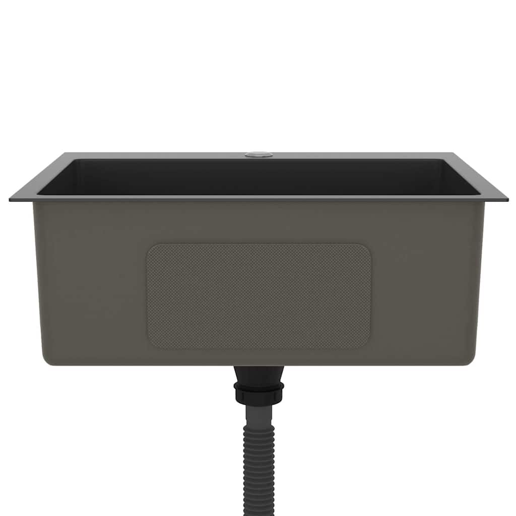 Lavello da Cucina Lavorato a Mano Nero Acciaio Inox - homemem39