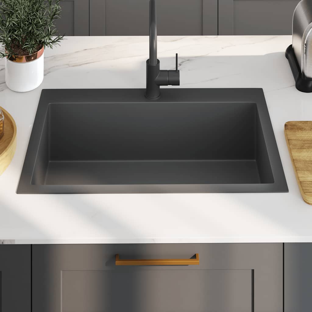 Lavello da Cucina Lavorato a Mano Nero Acciaio Inox | homemem39