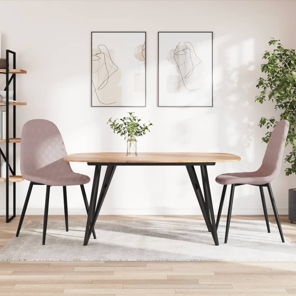 Sedie da Pranzo 2 pz Rosa in Velluto | homemem39