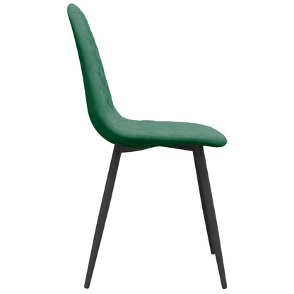 Sedie da Pranzo 4 pz Verde Scuro in Velluto | homemem39