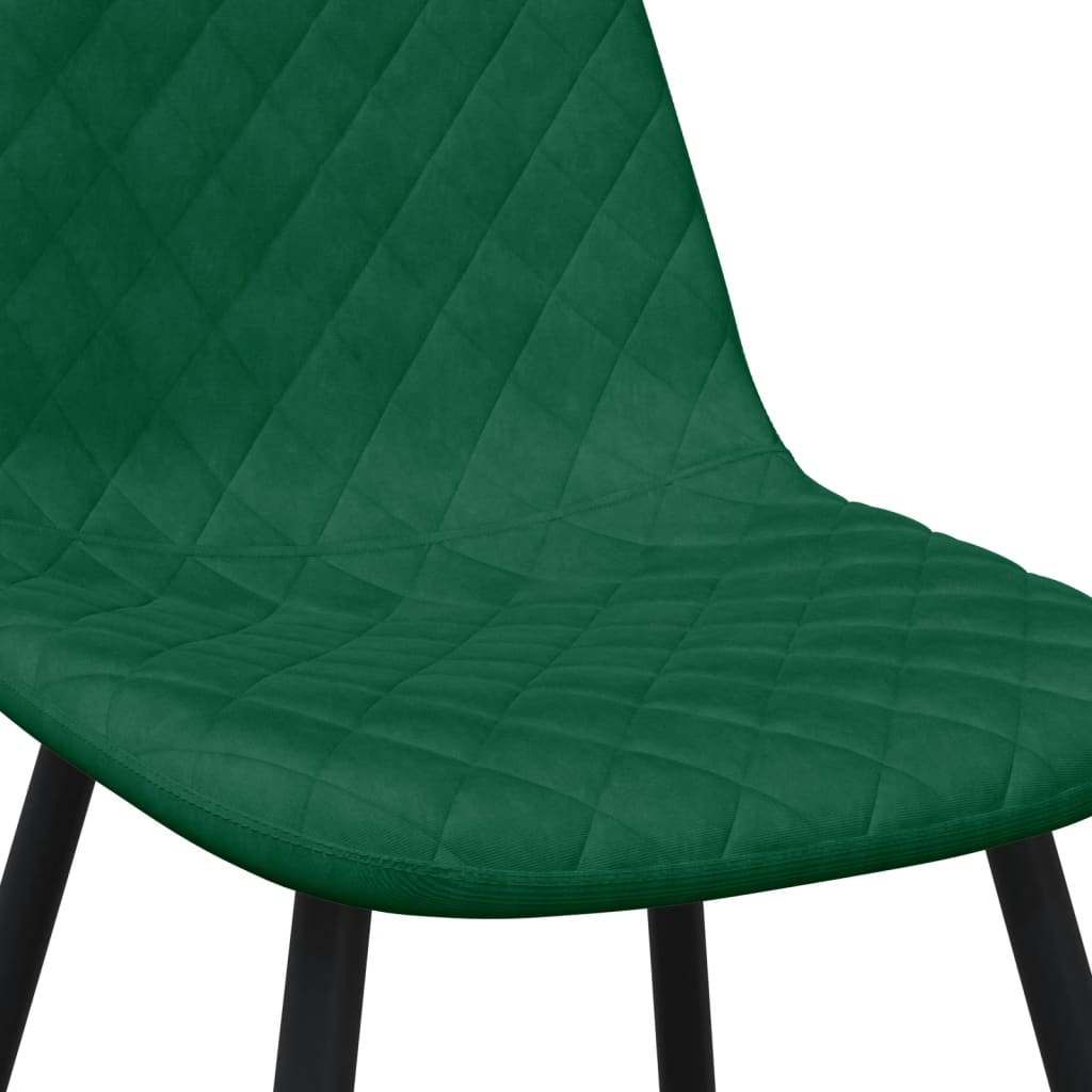 Sedie da Pranzo 4 pz Verde Scuro in Velluto | homemem39