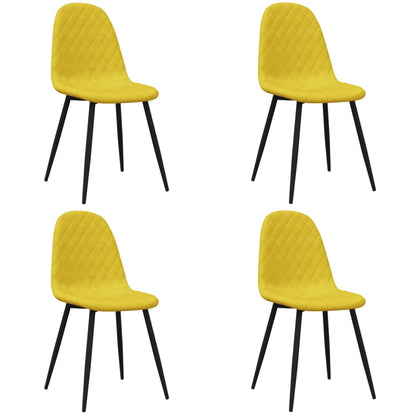 Sedie da Pranzo 4 pz Giallo Senape in Velluto | homemem39