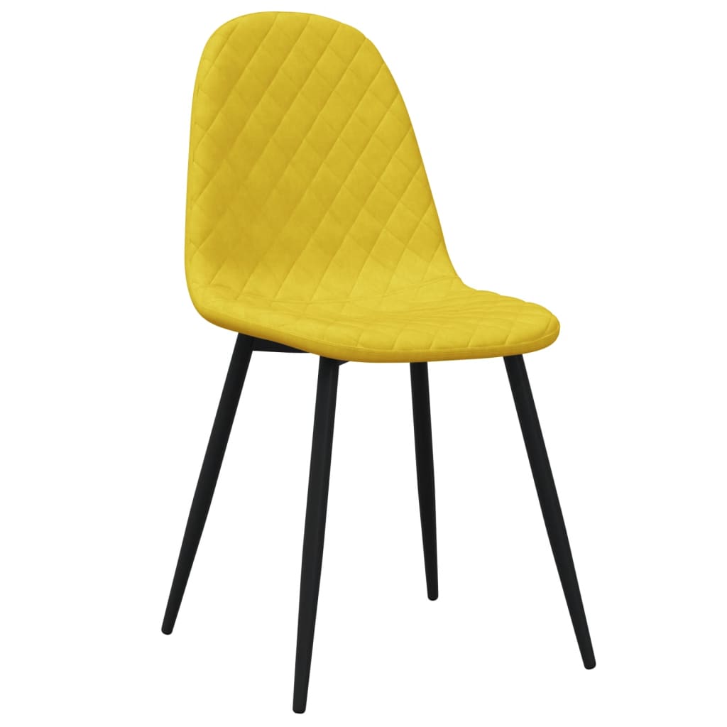 Sedie da Pranzo 4 pz Giallo Senape in Velluto | homemem39