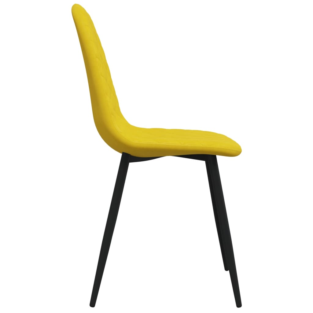 Sedie da Pranzo 4 pz Giallo Senape in Velluto | homemem39