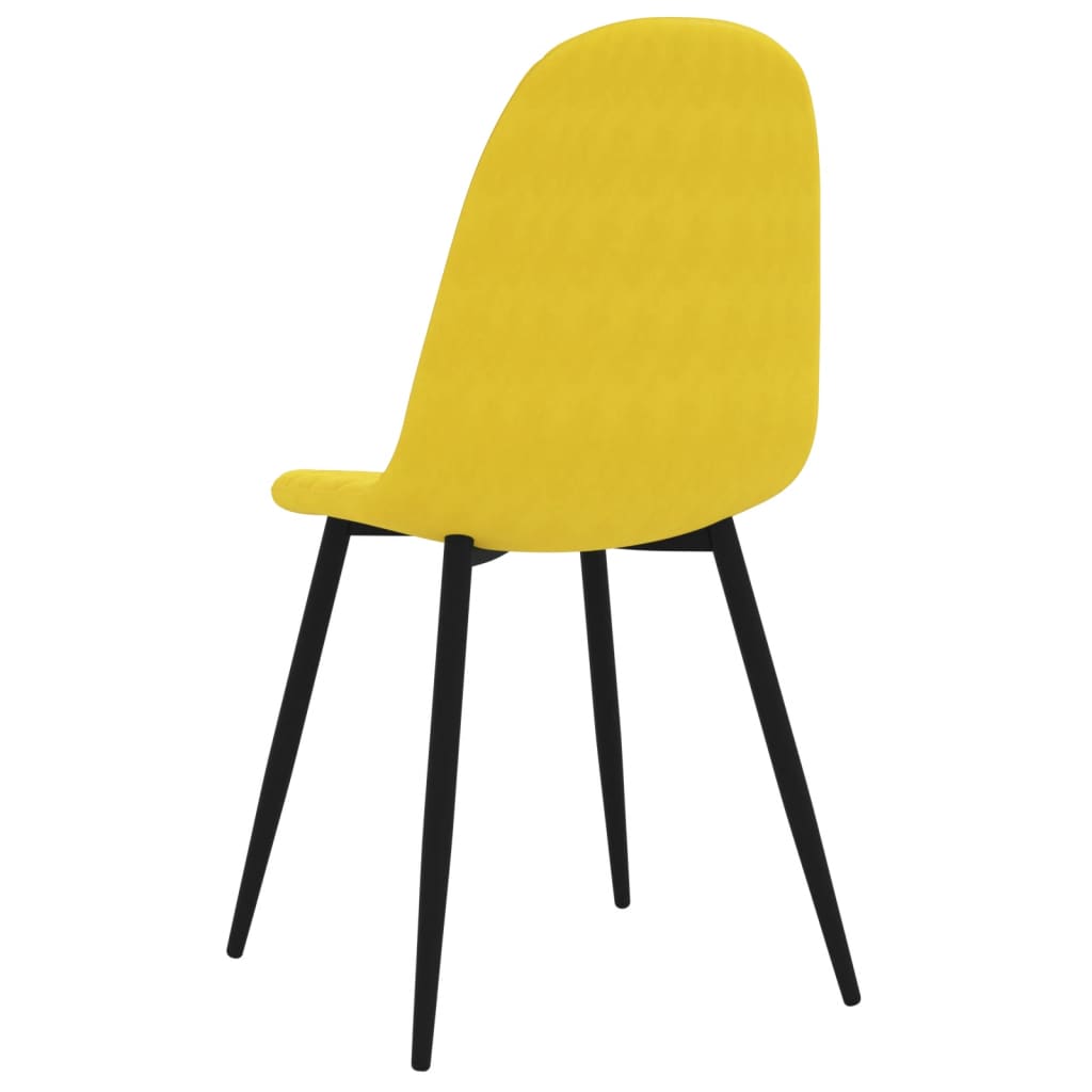 Sedie da Pranzo 4 pz Giallo Senape in Velluto | homemem39