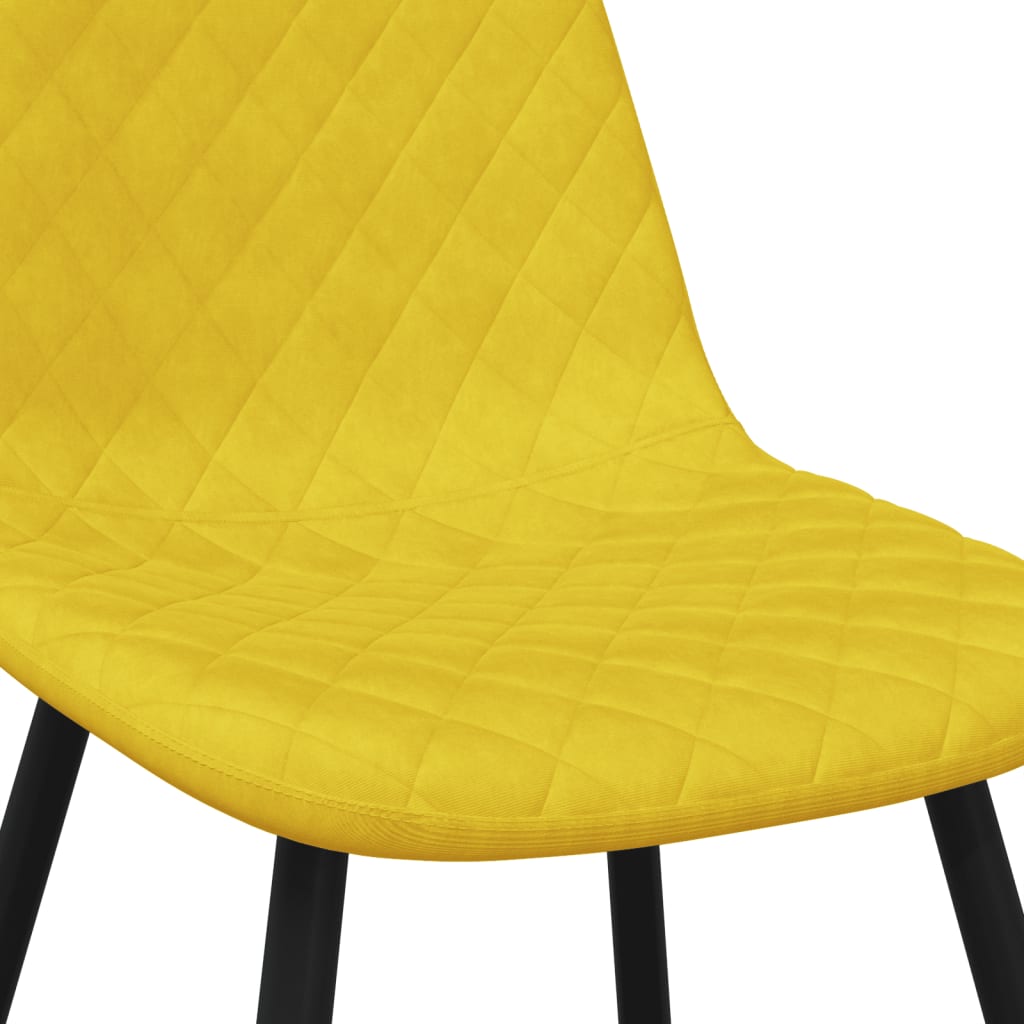 Sedie da Pranzo 4 pz Giallo Senape in Velluto | homemem39