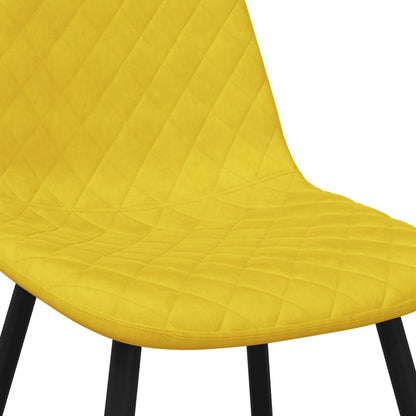 Sedie da Pranzo 4 pz Giallo Senape in Velluto | homemem39