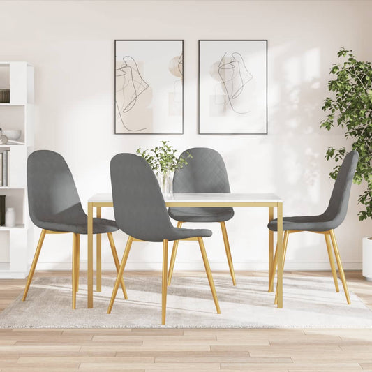 Sedie da Pranzo 4 pz Grigio Chiaro in Velluto - homemem39
