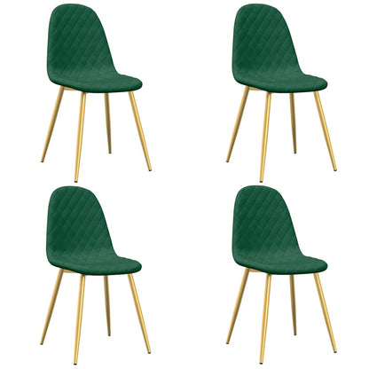 Sedie da Pranzo 4 pz Verde Scuro in Velluto | homemem39