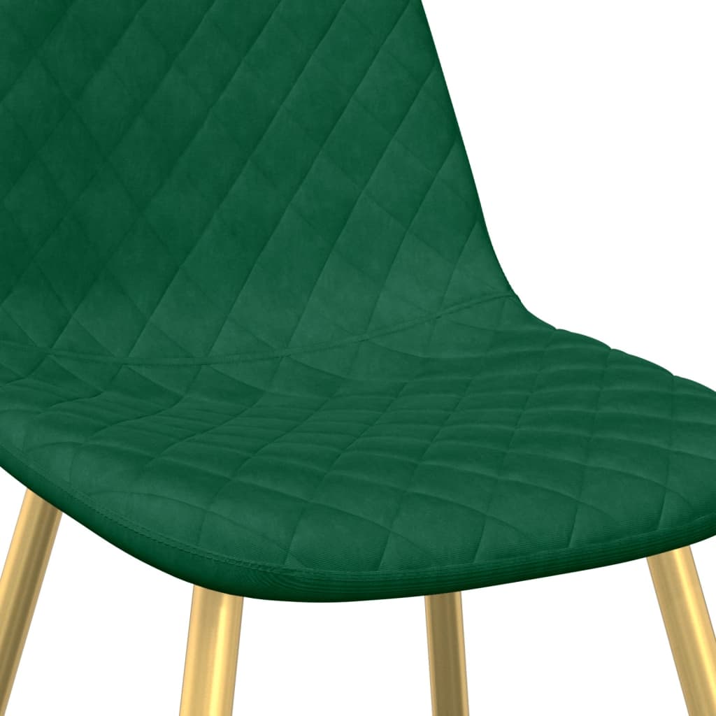 Sedie da Pranzo 4 pz Verde Scuro in Velluto | homemem39
