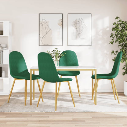 Sedie da Pranzo 4 pz Verde Scuro in Velluto | homemem39