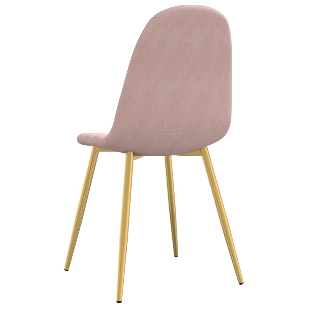Sedie da Pranzo 4 pz Rosa in Velluto | homemem39