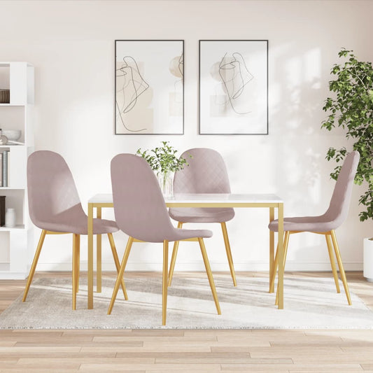 Sedie da Pranzo 4 pz Rosa in Velluto | homemem39