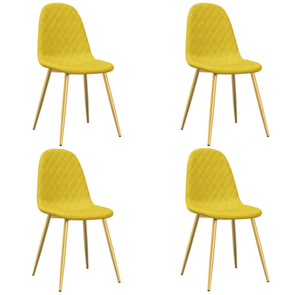 Sedie da Pranzo 4 pz Giallo Senape in Velluto | homemem39