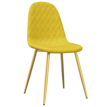 Sedie da Pranzo 4 pz Giallo Senape in Velluto | homemem39