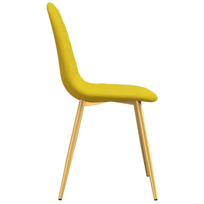 Sedie da Pranzo 4 pz Giallo Senape in Velluto | homemem39